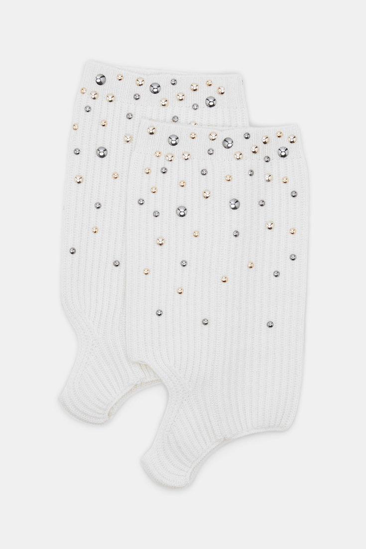 Dorothee Schumacher Stud-embellished cashmere leg warmers cozy white