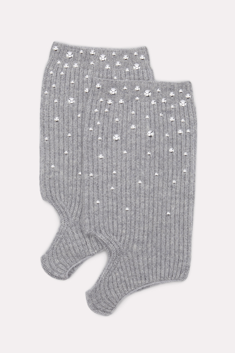 Dorothee Schumacher Stud-embellished Cashmere Leg Warmers In Gray