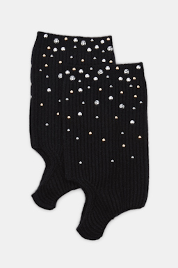 Dorothee Schumacher Stud-embellished cashmere leg warmers pure black