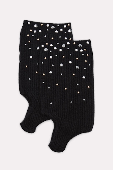 Dorothee Schumacher Stud-embellished cashmere leg warmers pure black