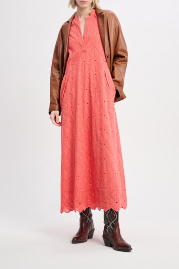 Dorothee Schumacher Cotton broderie anglaise caftan dress coral