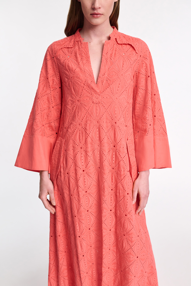 Dorothee Schumacher Cotton broderie anglaise caftan dress coral