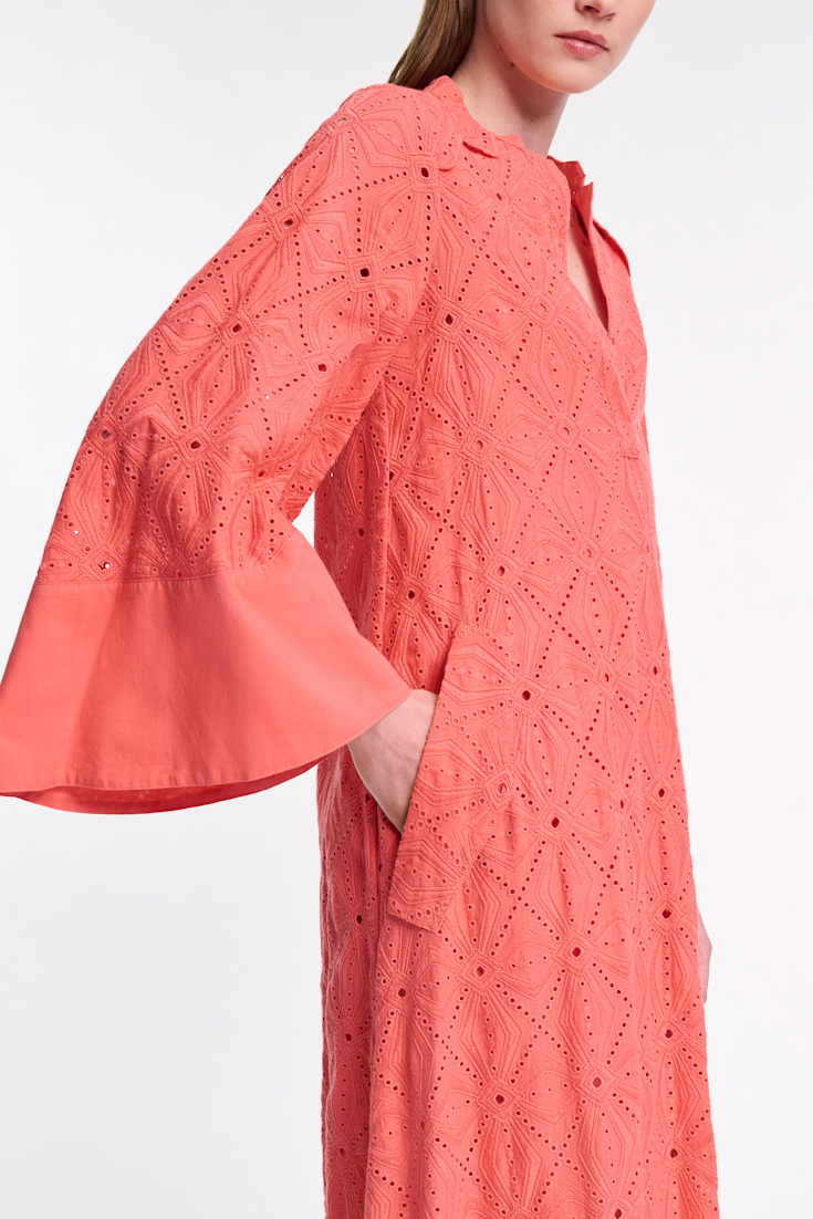 Dorothee Schumacher Cotton broderie anglaise caftan dress coral