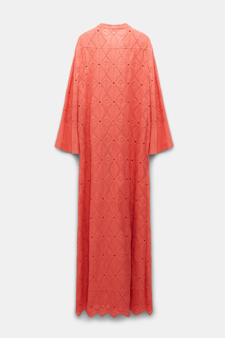 Dorothee Schumacher Cotton broderie anglaise caftan dress coral