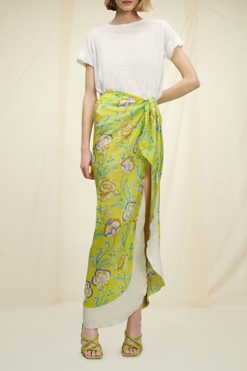 Dorothee Schumacher PRINTED PAREO IN RAMIE colorful yellow