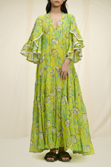 Dorothee Schumacher PRINTED DRESS IN RAMIE colorful yellow