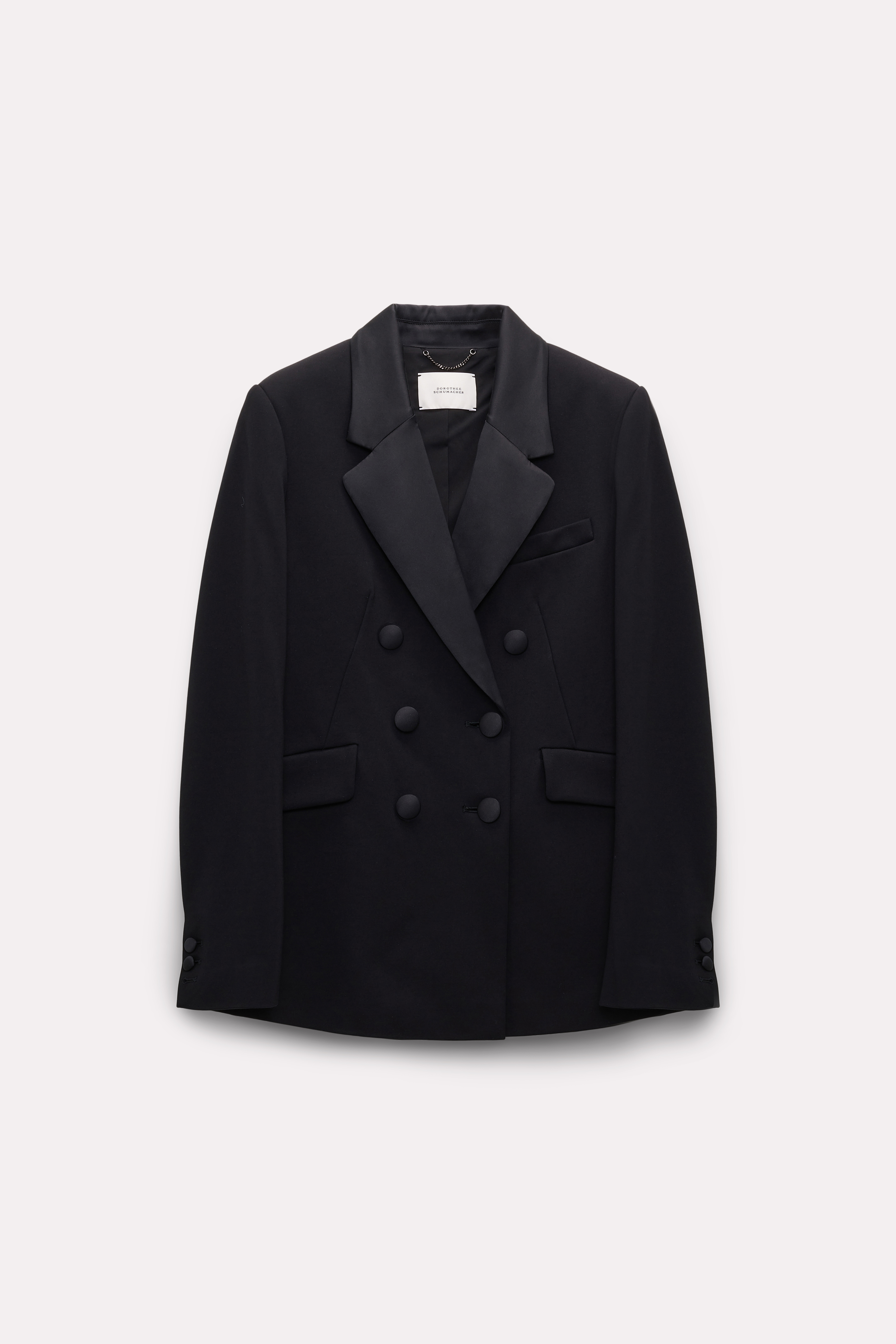 Dorothee Schumacher Blazer aus Punto Milano mit Satin-Details pure black