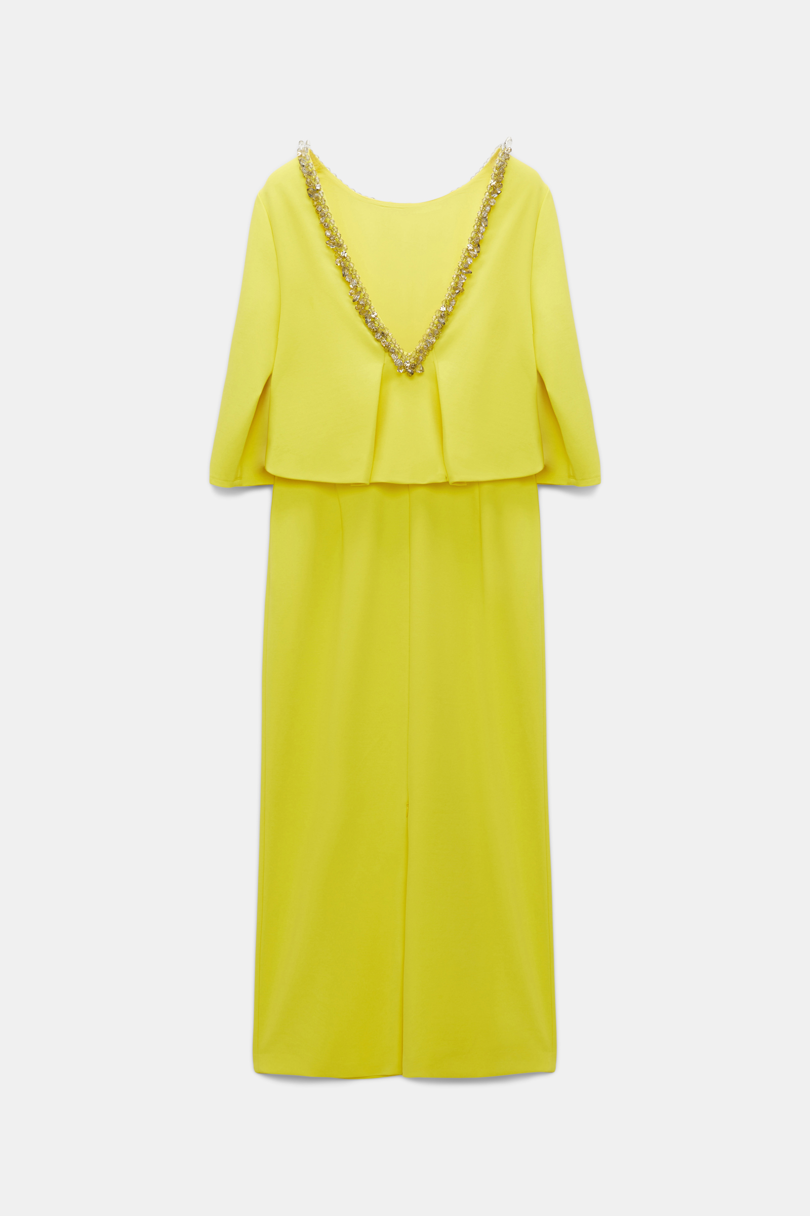 Dorothee Schumacher Layered-look dress in Punto Milano with embellishment happy yellow