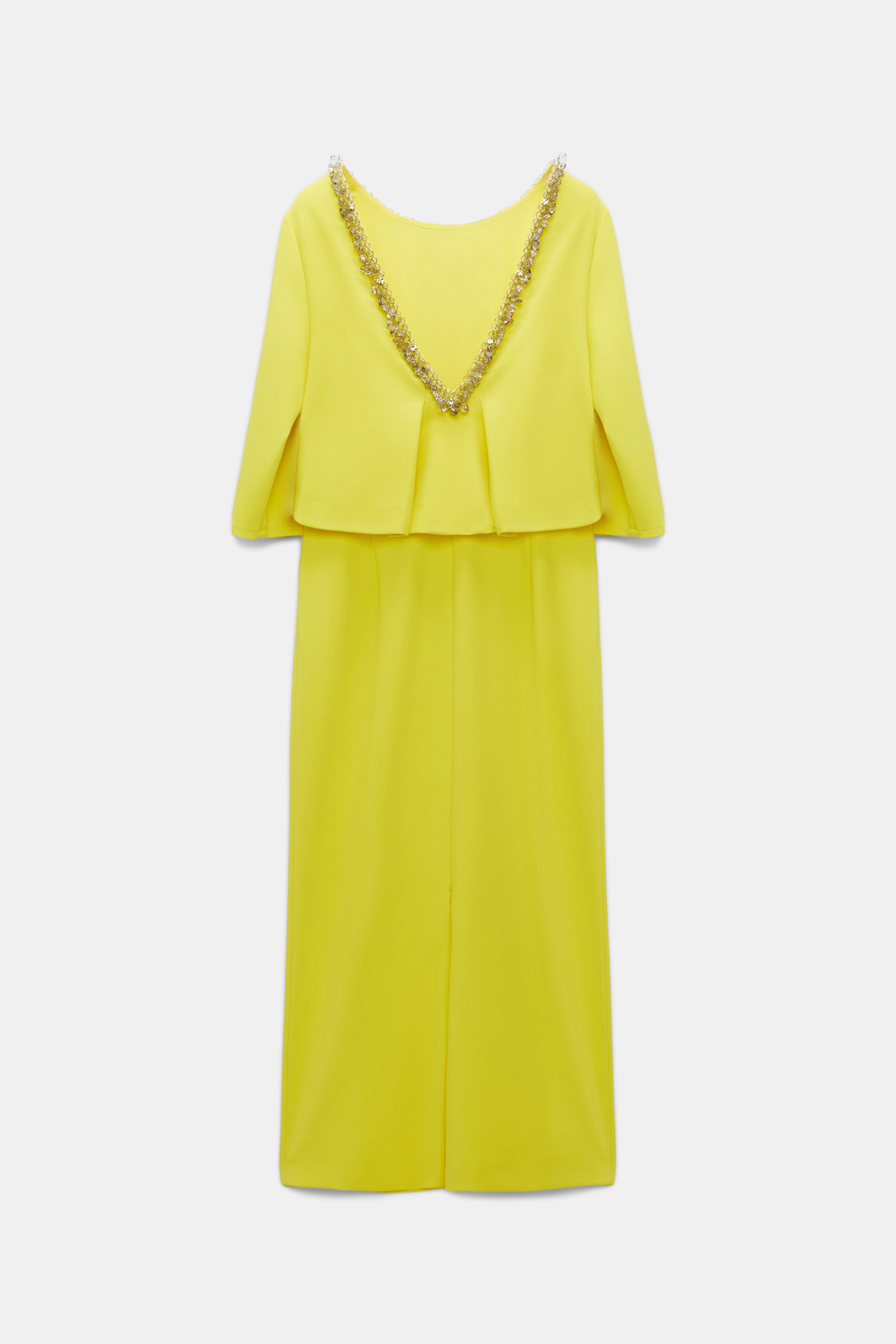 Dorothee Schumacher Layered-look dress in Punto Milano with embellishment happy yellow