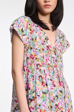 Dorothee Schumacher Florales Maxikleid aus Ramie colorful rose & green