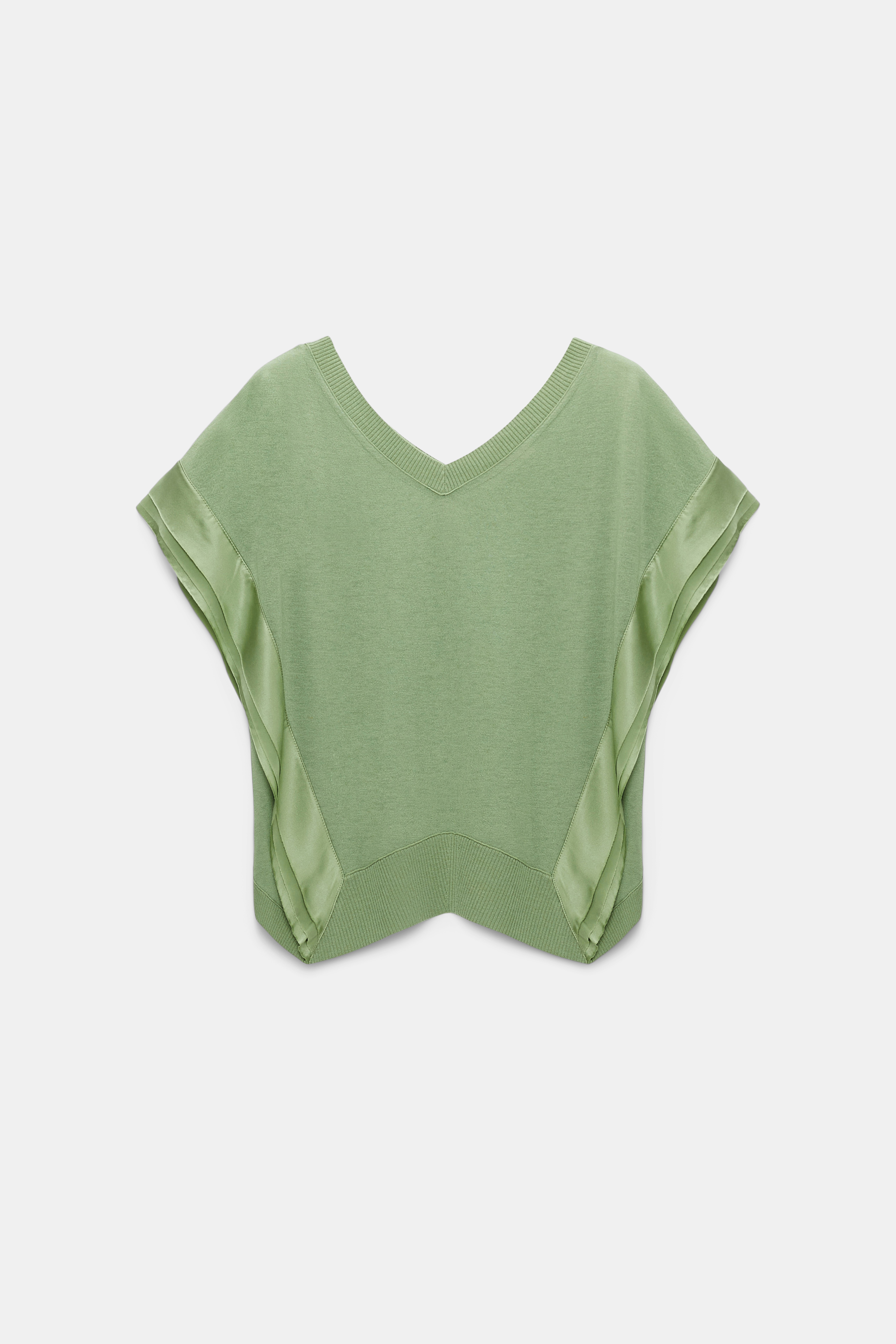 Dorothee Schumacher Stricktop mit Satin-Details soft green