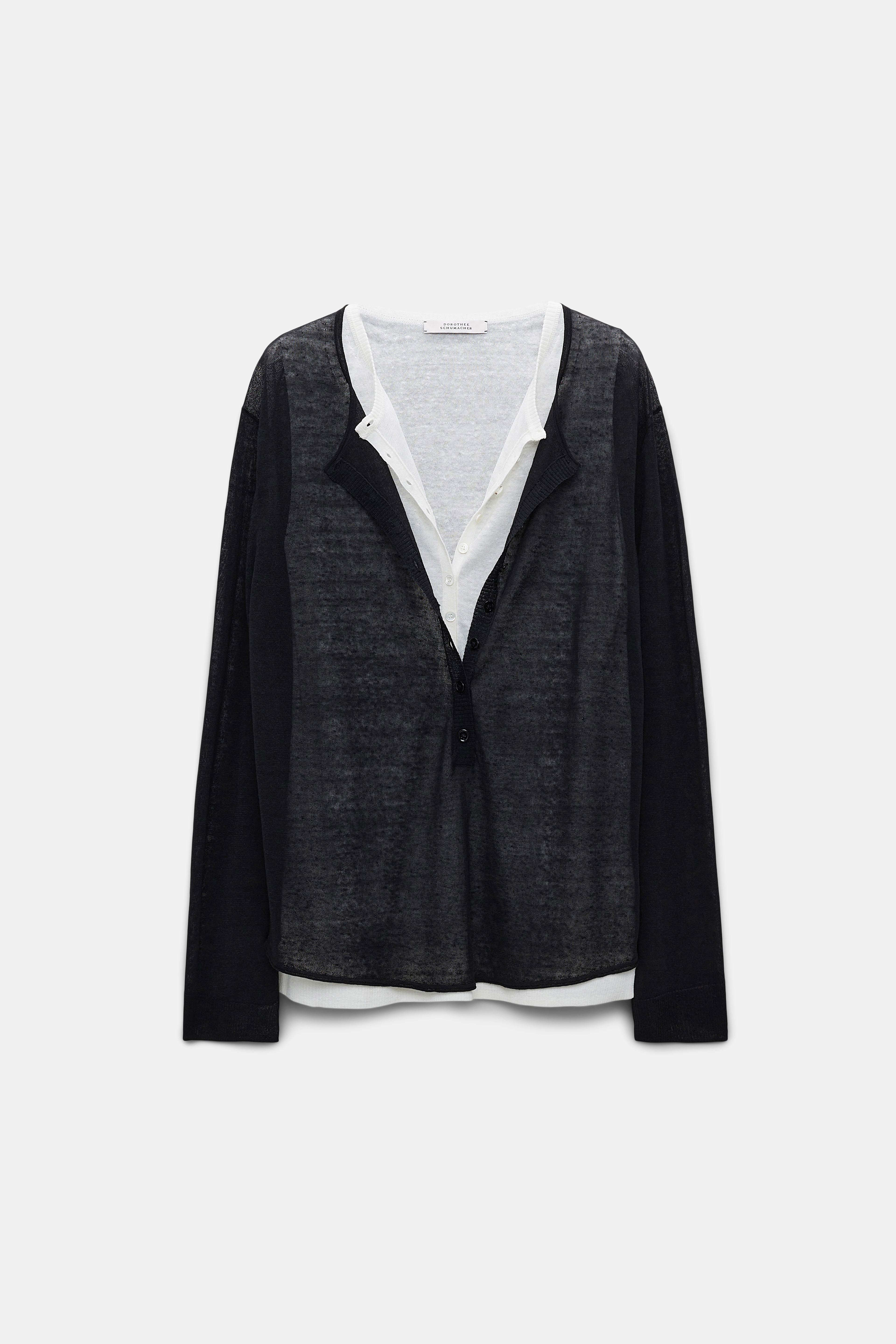 Dorothee Schumacher Doppellagiger Rundhalspullover im Layer-Look pure black