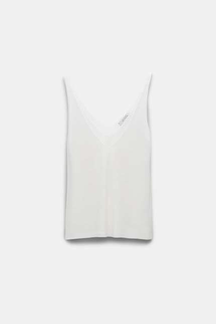 SUMMER EASE top Dorothee Schumacher Layered V-neck tank top shaded white
