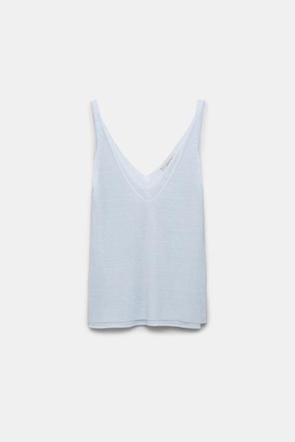 SUMMER EASE top Dorothee Schumacher Doppellagiges Top aus Leinenmix soft blue