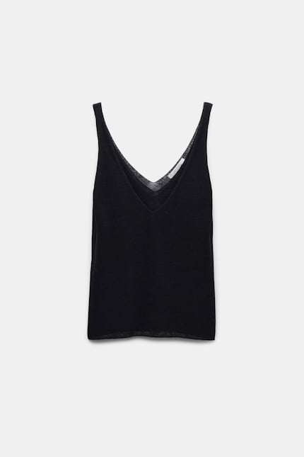 SUMMER EASE top Dorothee Schumacher Layered V-neck tank top pure black