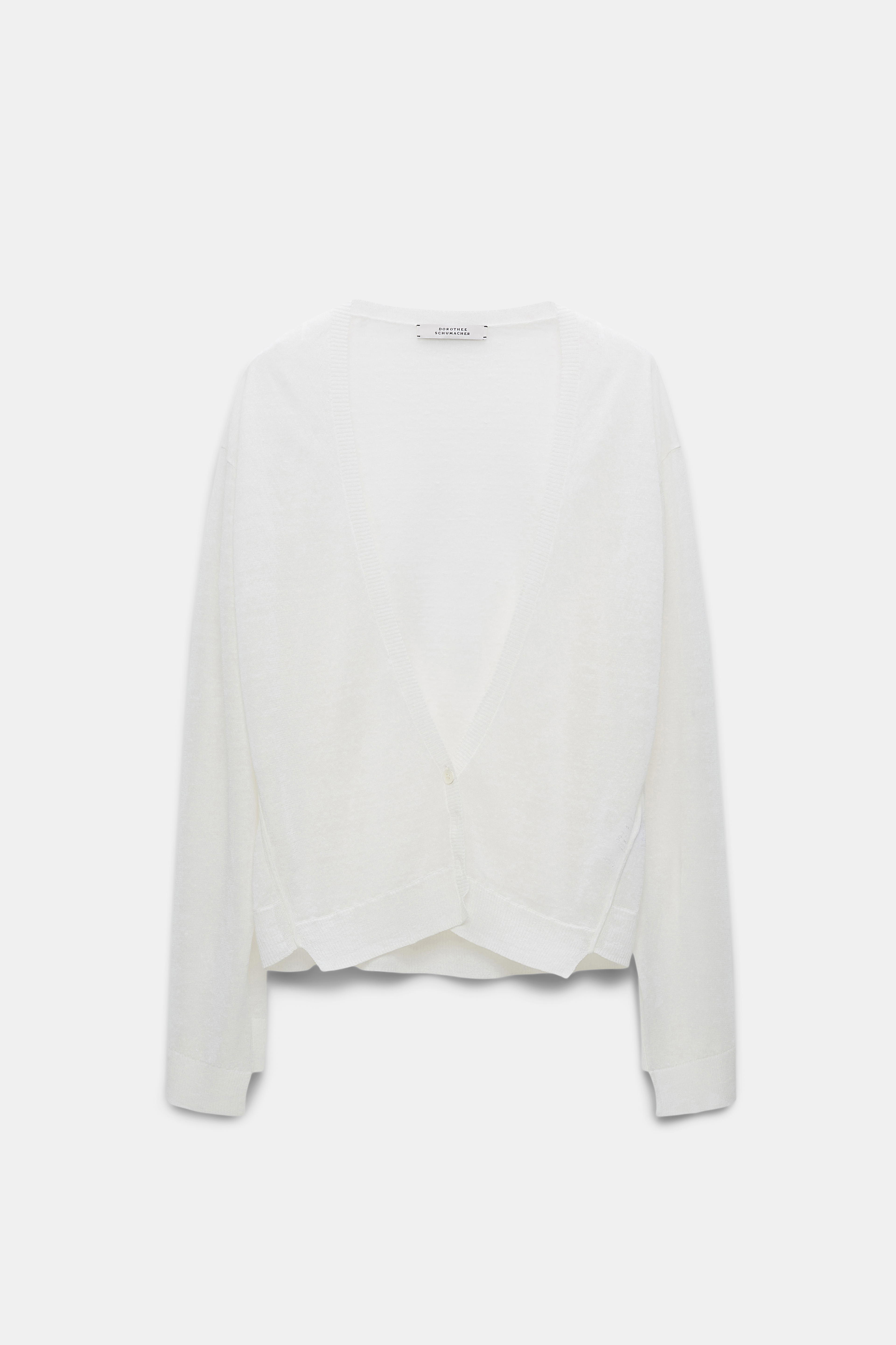 Dorothee Schumacher Linen blend deep V cardigan shaded white