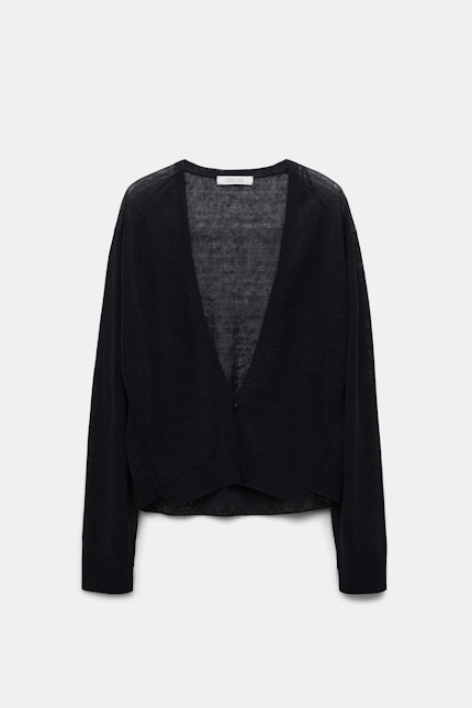 SUMMER EASE cardigan Dorothee Schumacher Cardigan aus Leinenmix pure black