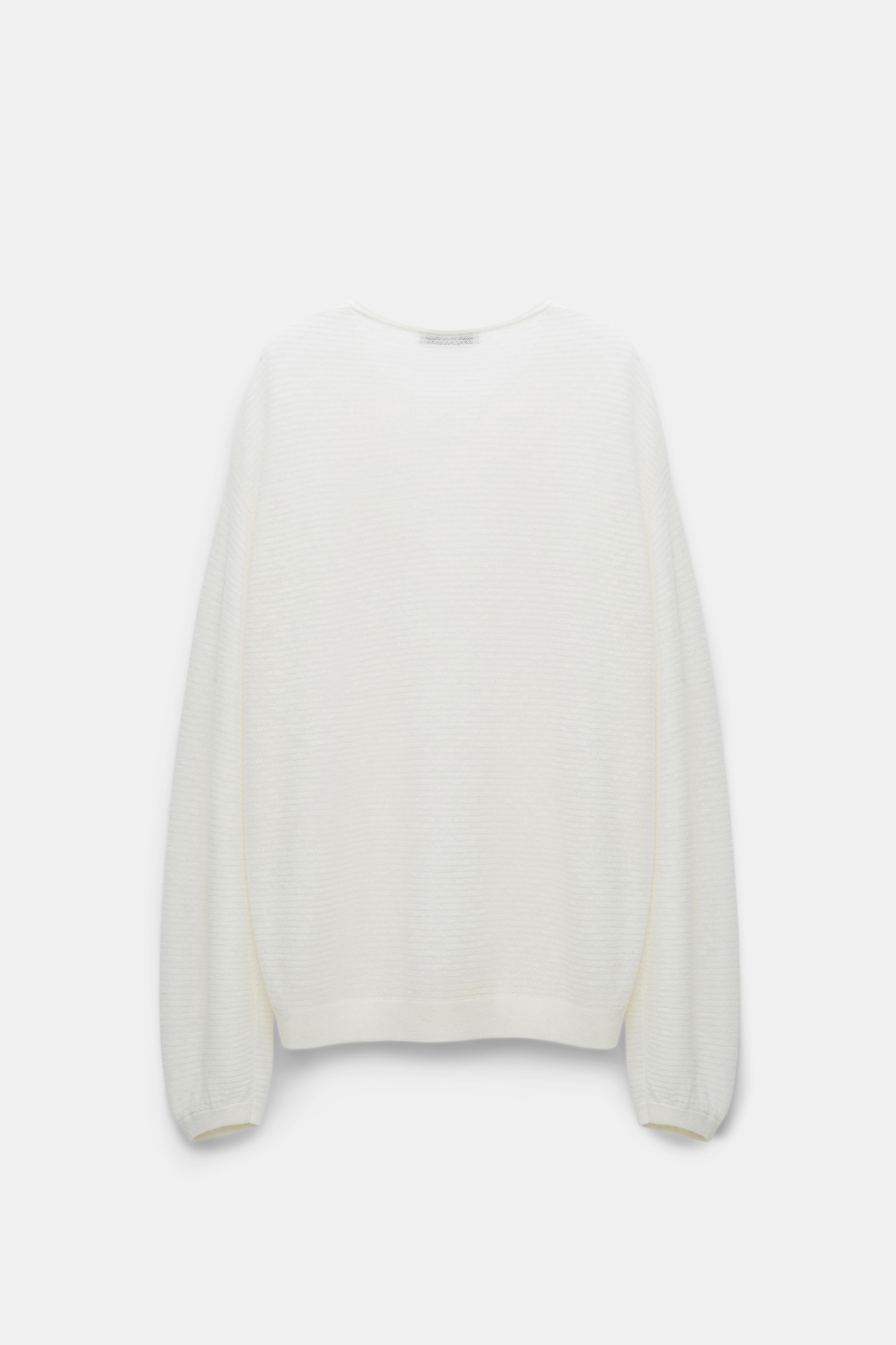 Dorothee Schumacher Round neck sweater with fitted cuffs camellia white