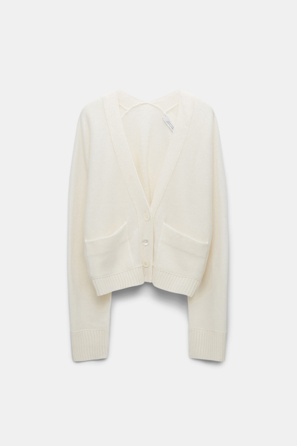 MODERN STATEMENTS cardigan Dorothee Schumacher Merino-Kaschmir Cardigan mit aufgesetzten Taschen camellia white
