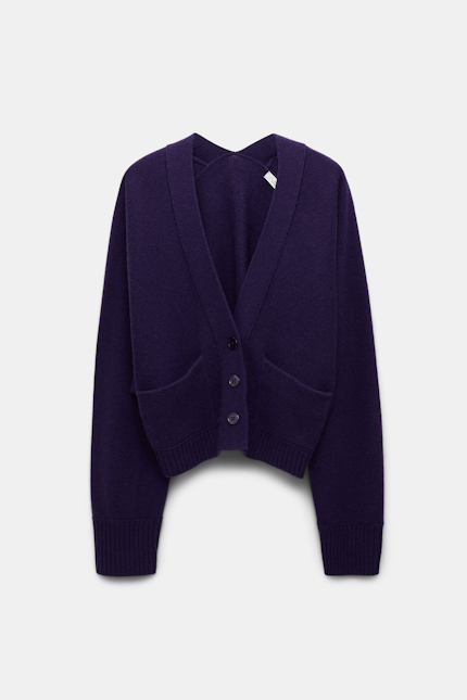 MODERN STATEMENTS cardigan Dorothee Schumacher Wool-cashmere V-neck cardigan with pockets dark purple