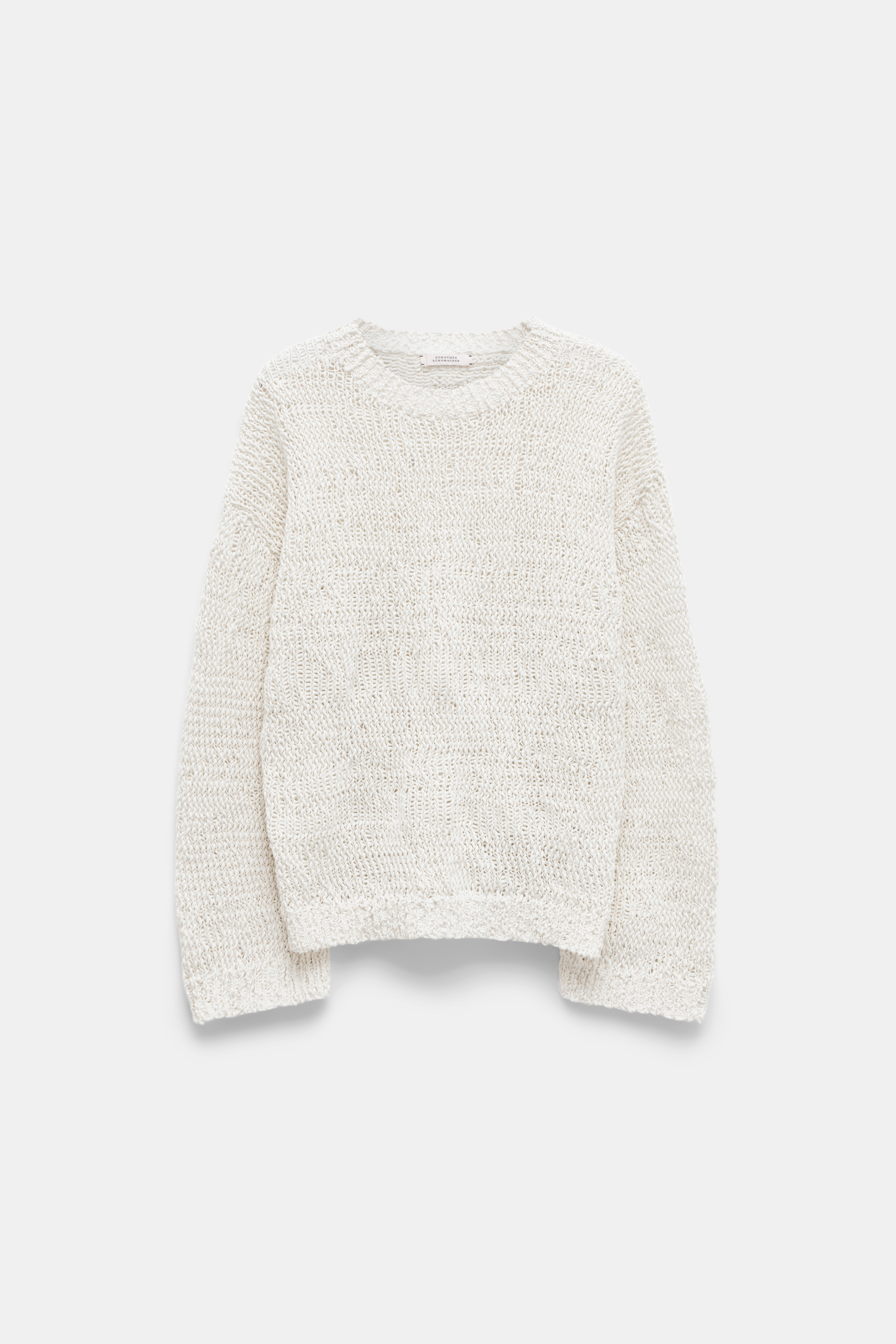 Dorothee Schumacher Textural open knit cotton pullover camellia white