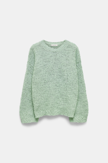 Dorothee Schumacher Textural open knit cotton pullover pale green
