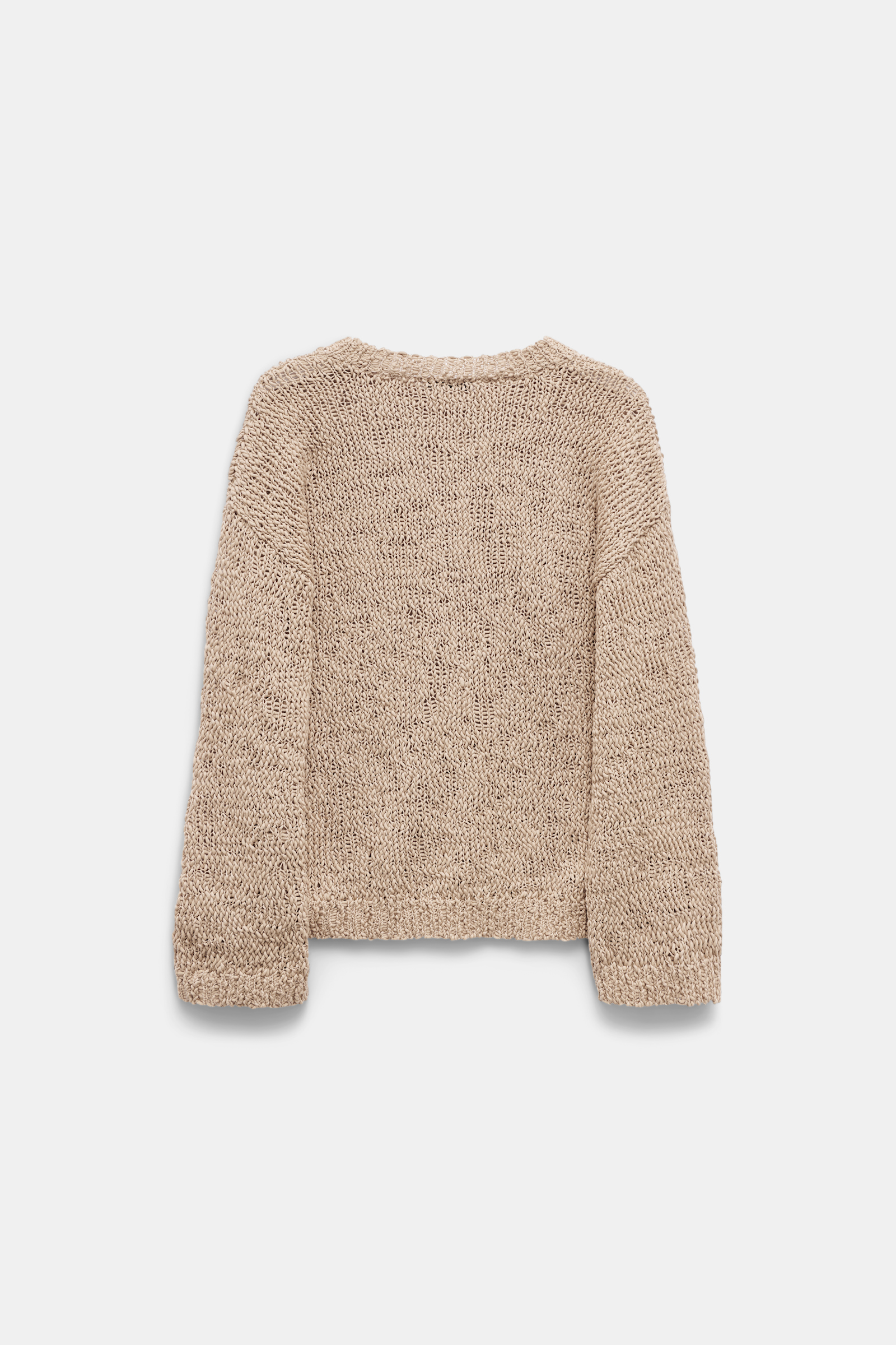Dorothee Schumacher Textural open knit cotton pullover camel