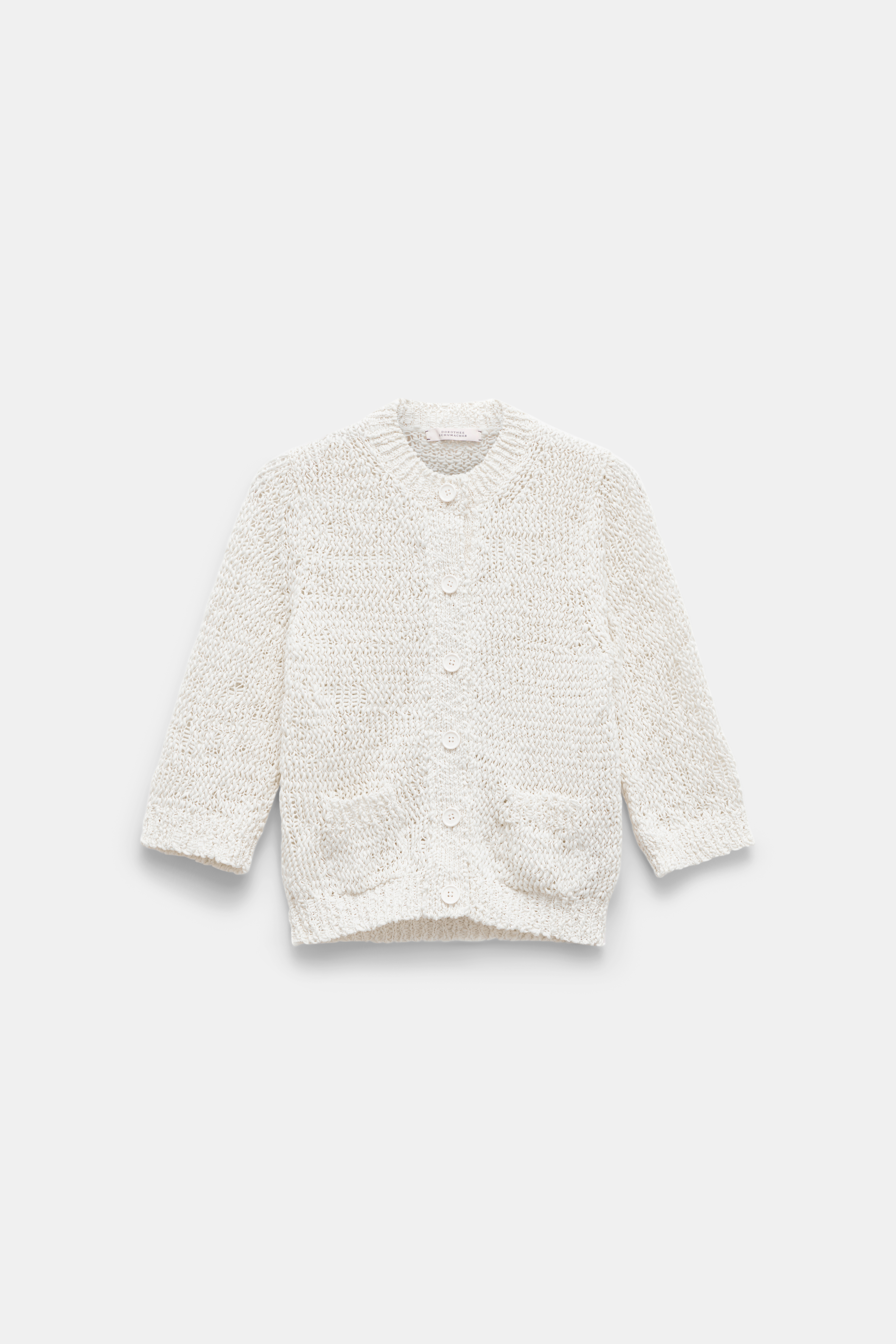 Dorothee Schumacher Textural knit cotton cardigan camellia white