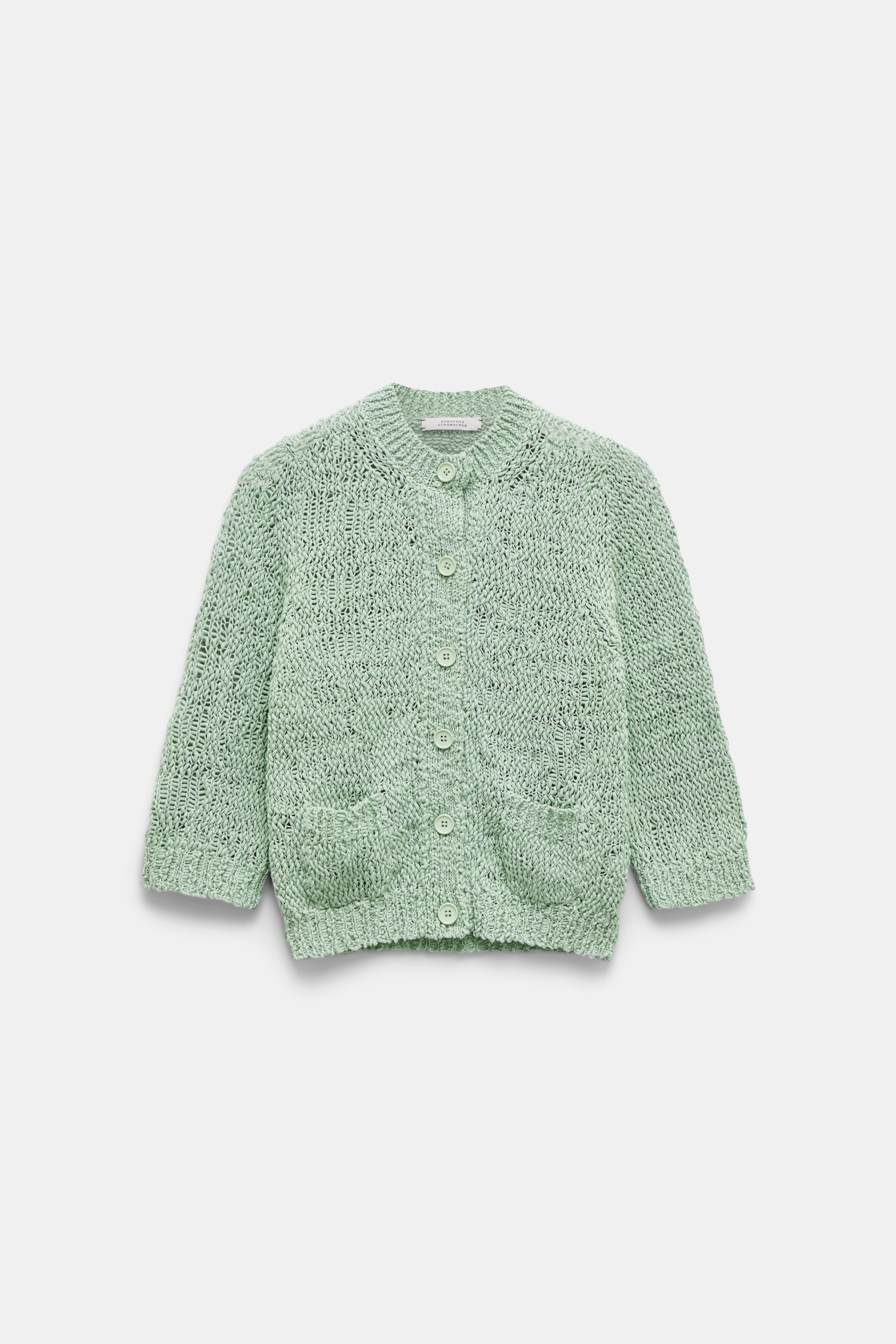 Dorothee Schumacher Textural knit cotton cardigan pale green
