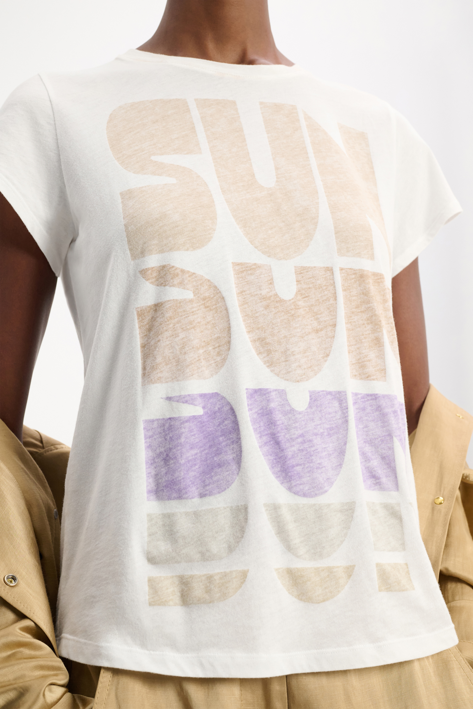 Dorothee Schumacher Cotton T-shirt with lettered SUN print print mix