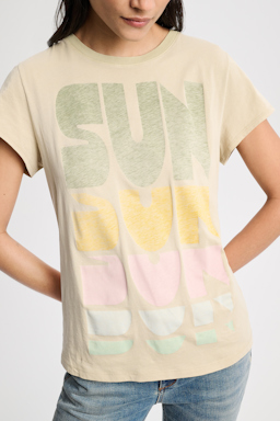 Dorothee Schumacher T-Shirt mit buntem SUN-Print green mix