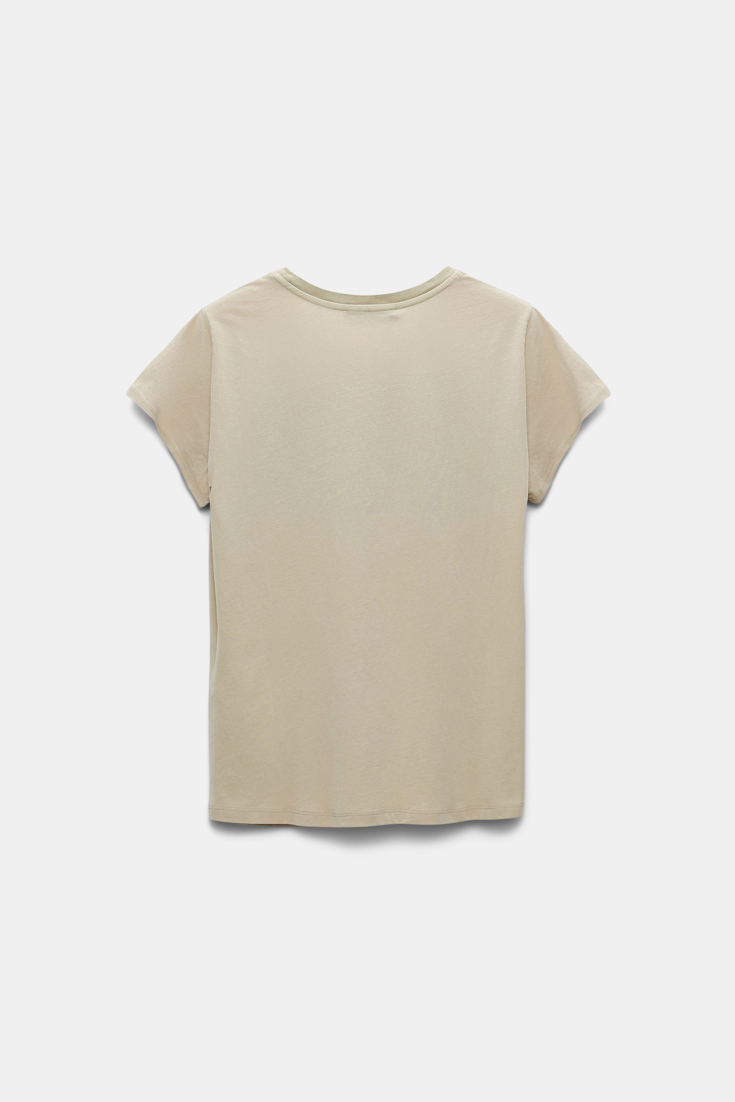Dorothee Schumacher Cotton T-shirt with lettered SUN print green mix