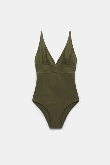 Dorothee Schumacher One piece swimsuit with adjustable straps dark olive green