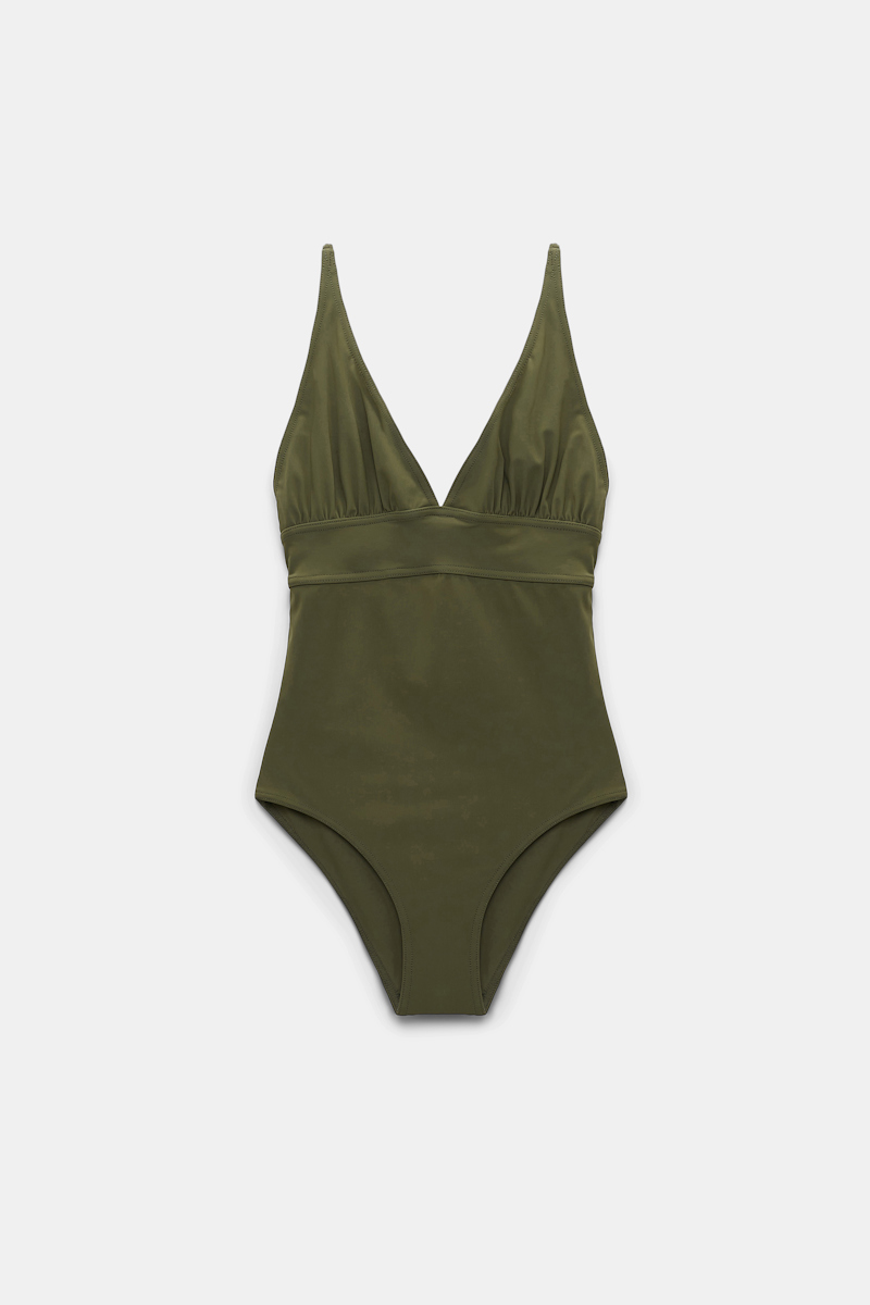Shop Dorothee Schumacher One Piece Swimsuit With Adjustable Straps In Green