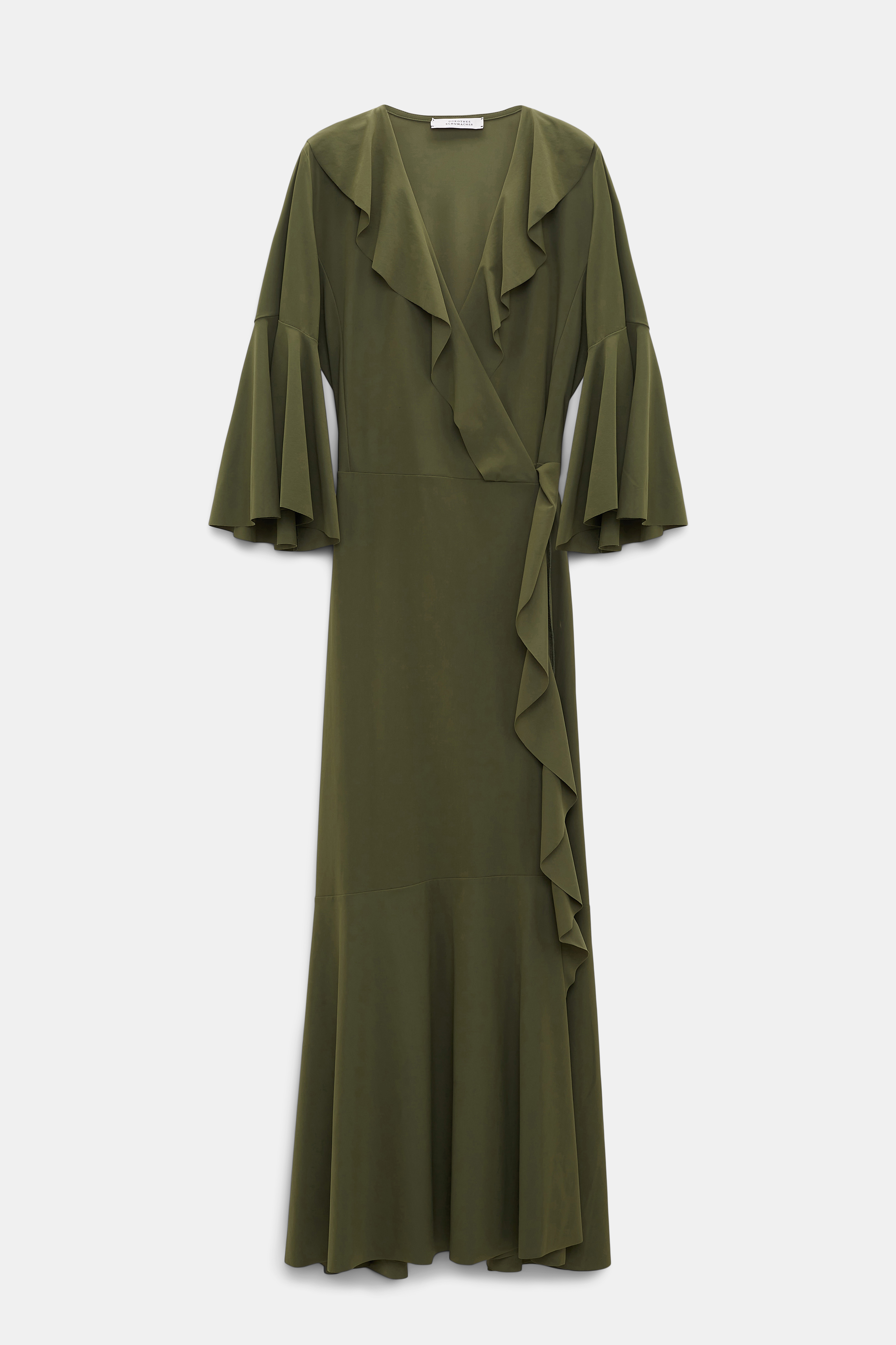 Dorothee Schumacher Beach-Wickelkleid mit Volants dark olive green