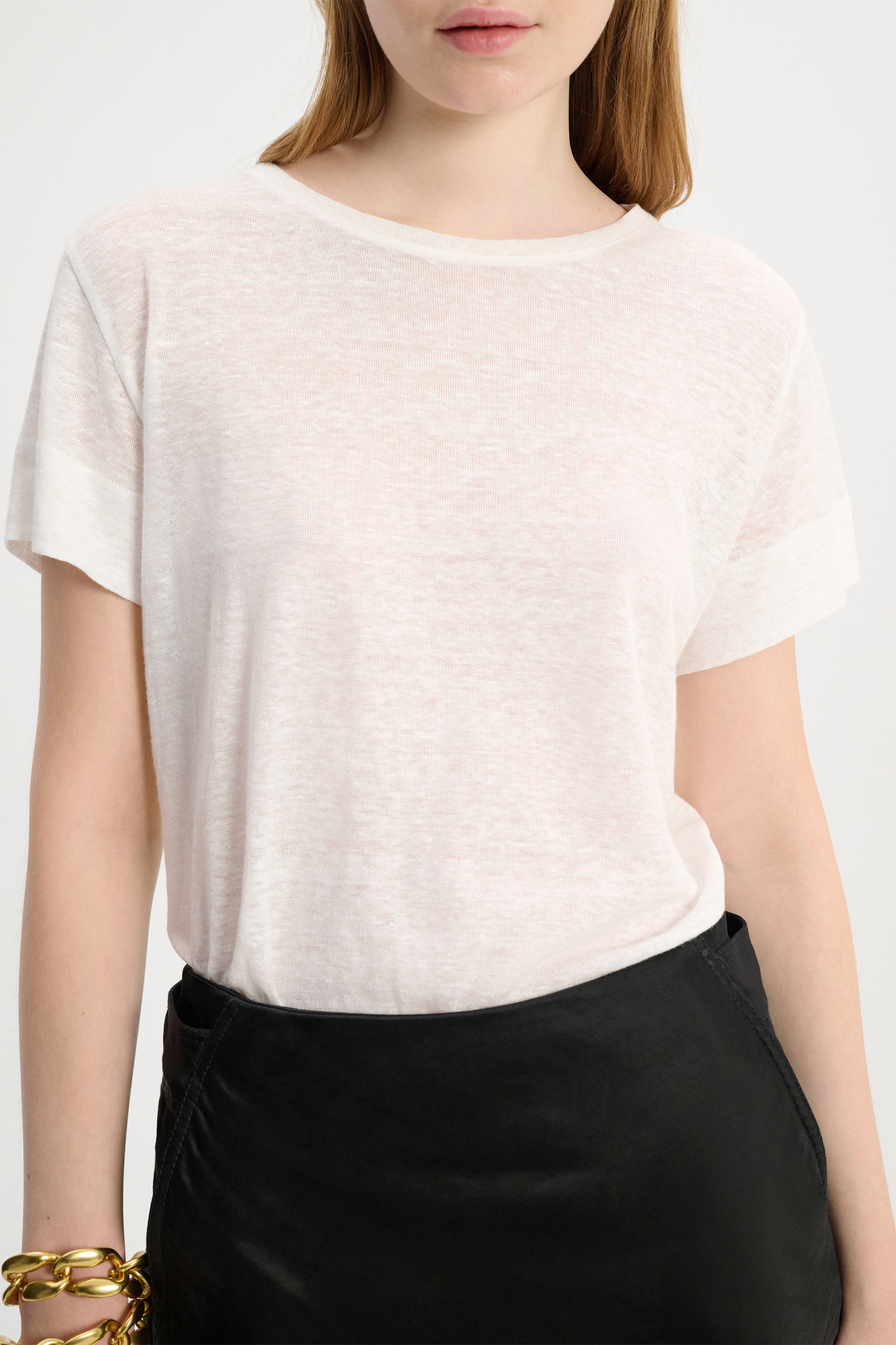 Dorothee Schumacher Round neck hemp T-shirt shaded white