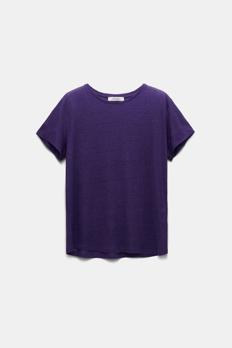 Shop Dorothee Schumacher Round Neck Hemp T-shirt In Violet