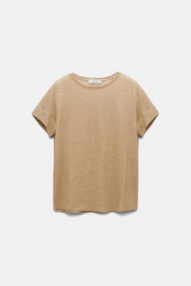 Dorothee Schumacher Rundhalsshirt aus Hanf shimmering gold