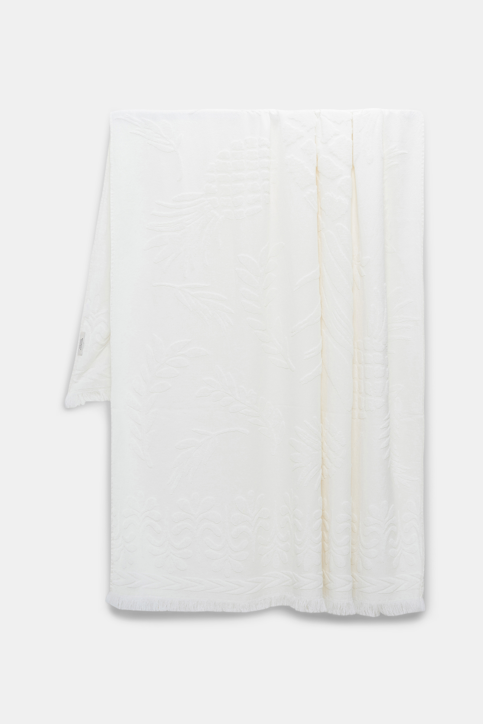 Dorothee Schumacher Cotton towel with woven jacquard pineapple pattern camellia white