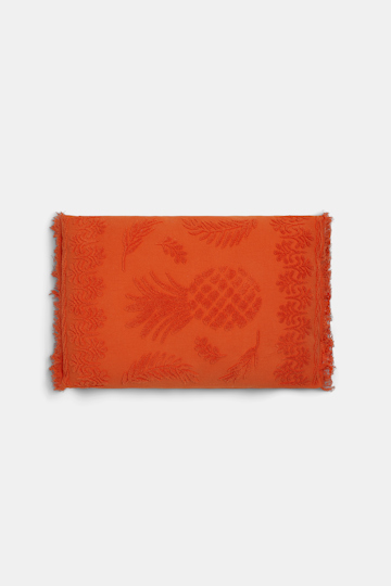 Dorothee Schumacher Cotton pillow with woven jacquard pineapple pattern orange