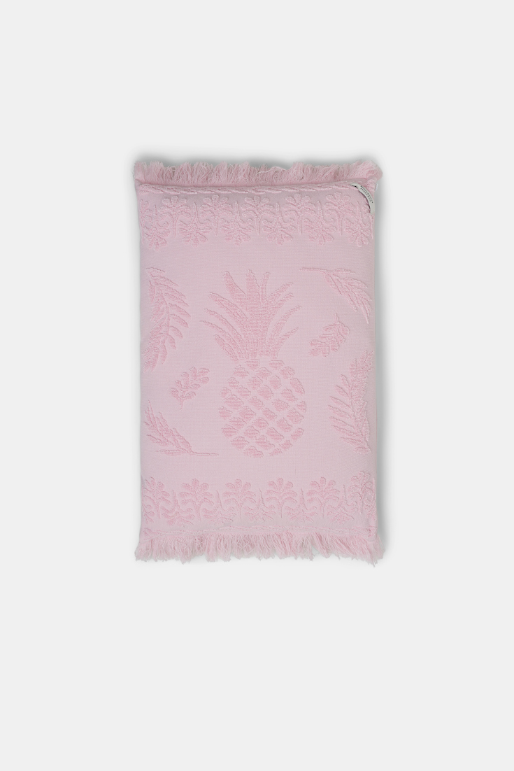 Dorothee Schumacher Cotton pillow with woven jacquard pineapple pattern pink