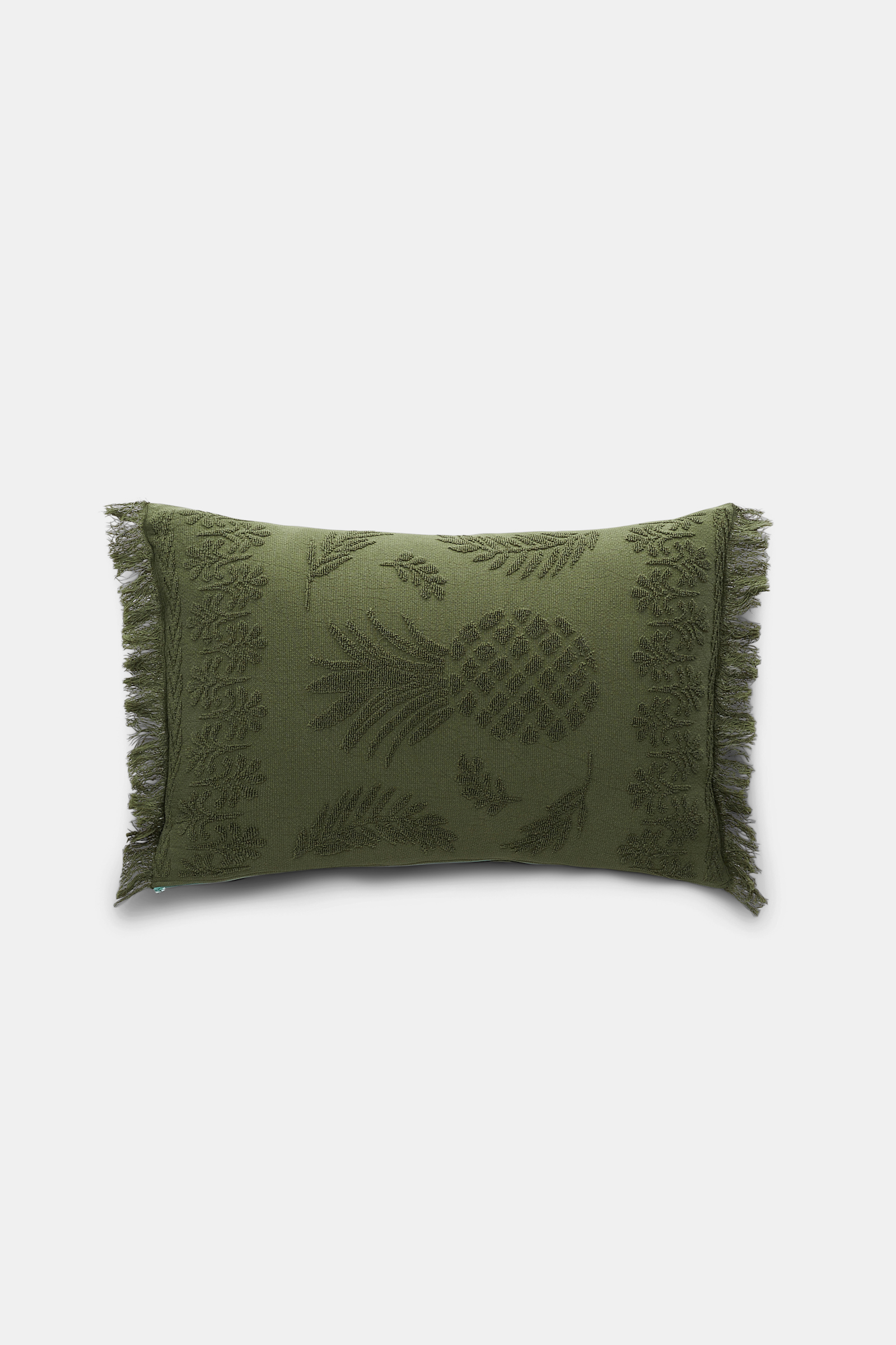 Dorothee Schumacher Kissen aus Baumwolle mit gewebtem Ananas-Jacquardmuster dark olive green