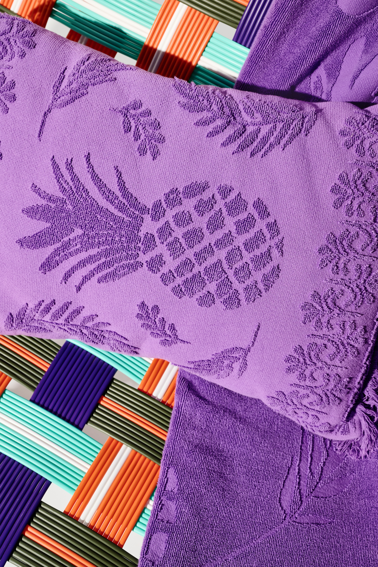 Dorothee Schumacher Kissen aus Baumwolle mit gewebtem Ananas-Jacquardmuster purple