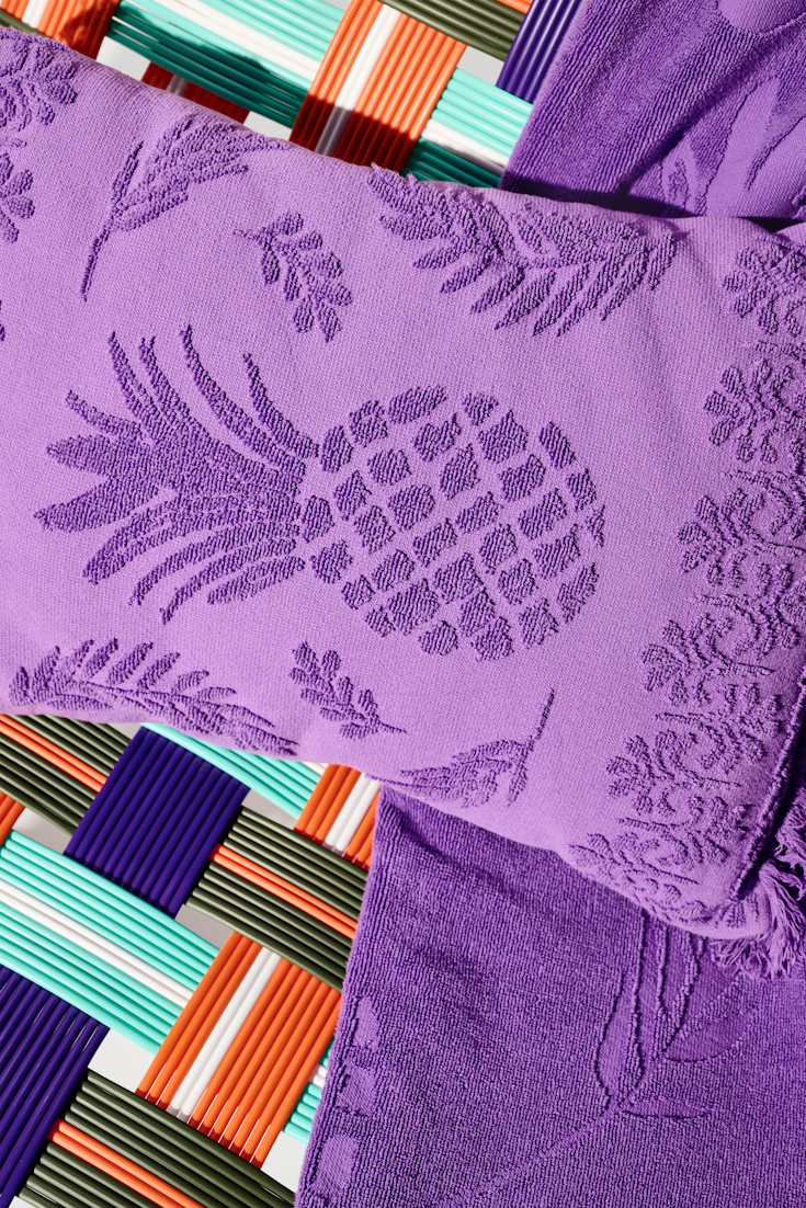 Dorothee Schumacher Kissen aus Baumwolle mit gewebtem Ananas-Jacquardmuster purple