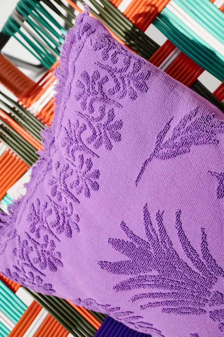 Dorothee Schumacher Kissen aus Baumwolle mit gewebtem Ananas-Jacquardmuster purple