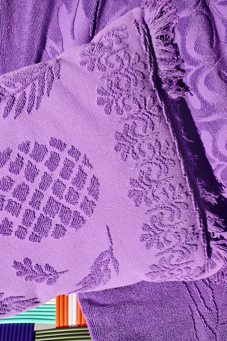 Dorothee Schumacher Kissen aus Baumwolle mit gewebtem Ananas-Jacquardmuster purple