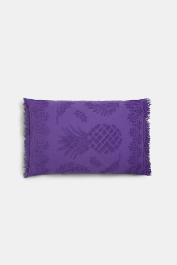 Dorothee Schumacher Cotton pillow with woven jacquard pineapple pattern purple