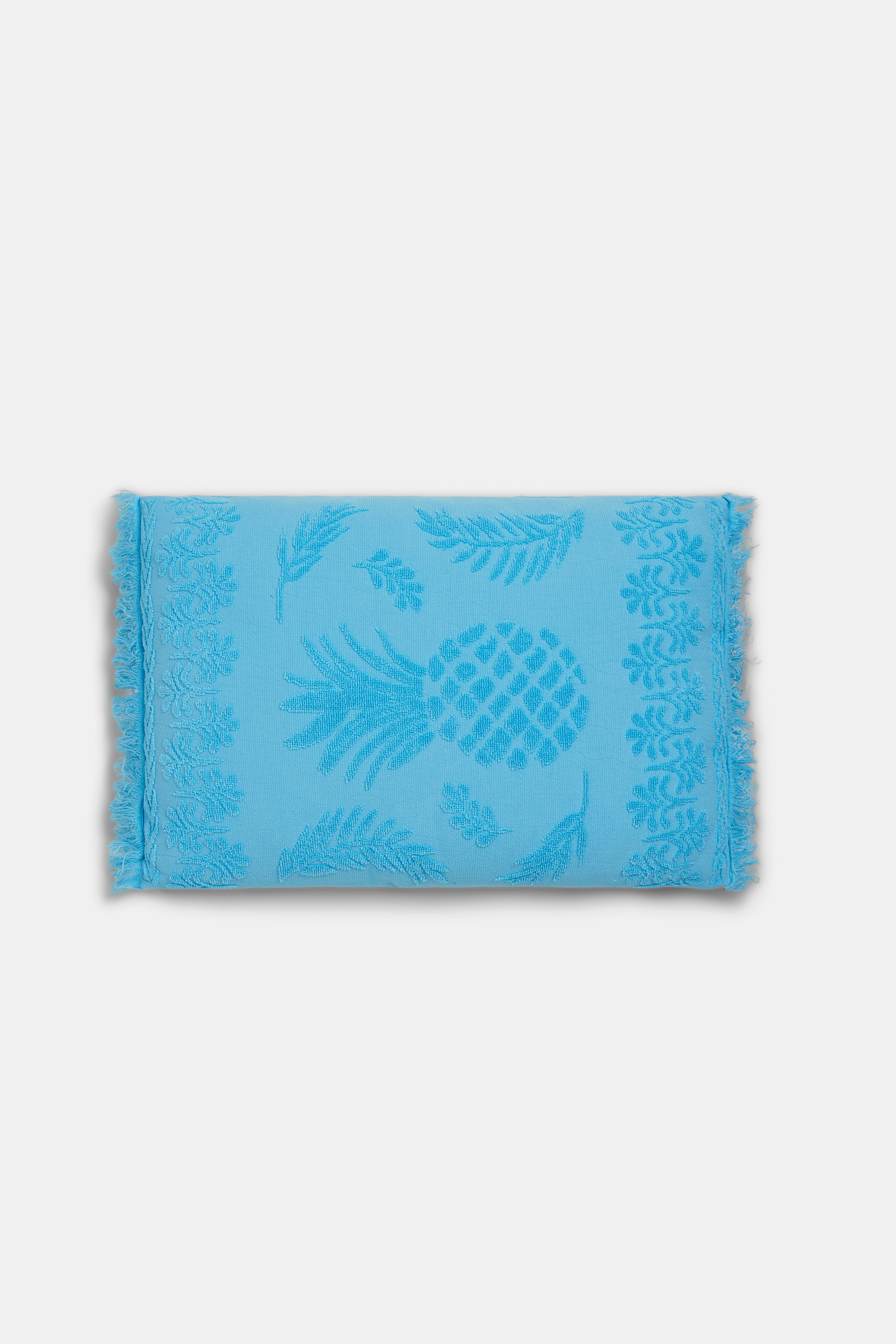 Dorothee Schumacher Cotton pillow with woven jacquard pineapple pattern intense blue
