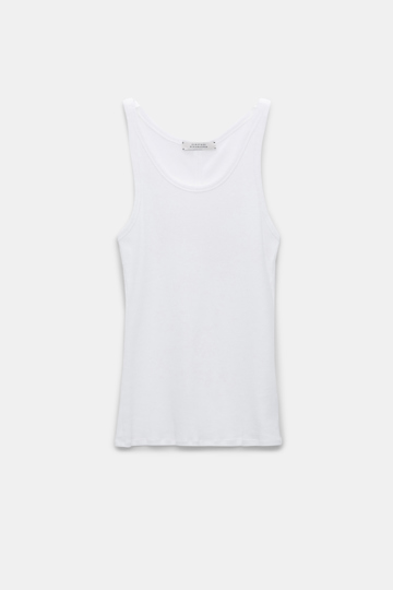 Dorothee Schumacher Ribbed cotton tank top pure white
