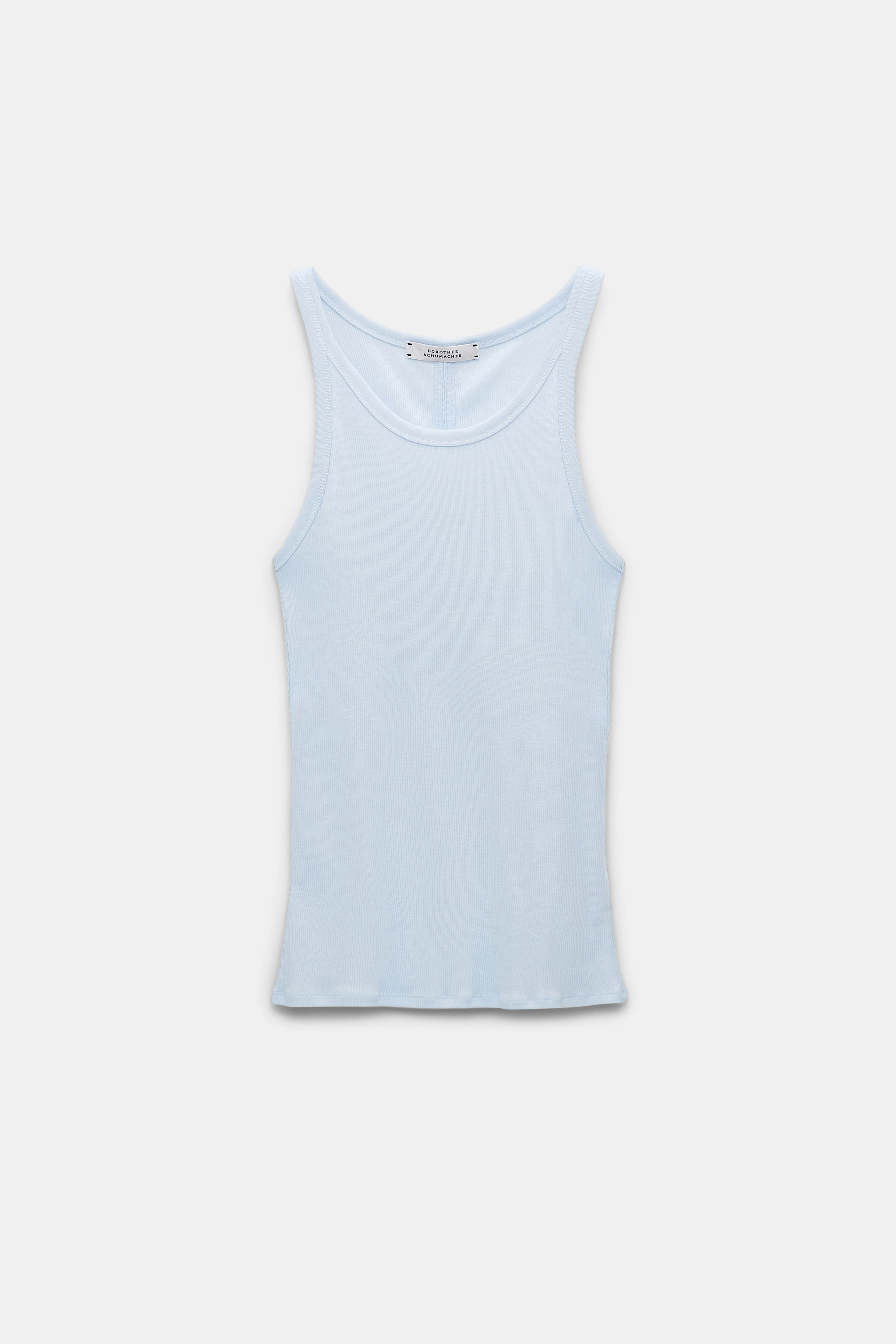 Dorothee Schumacher Ribbed cotton tank top soft blue